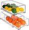 Sorbus Fridge Drawers - Clear Stackable Pull Out Refrigerator Organizer Bins - Food Storage Containers for Kitchen, Refrigerator, Freezer, Vanity & Fridge Organization and Storage (2 Pack | Medium)